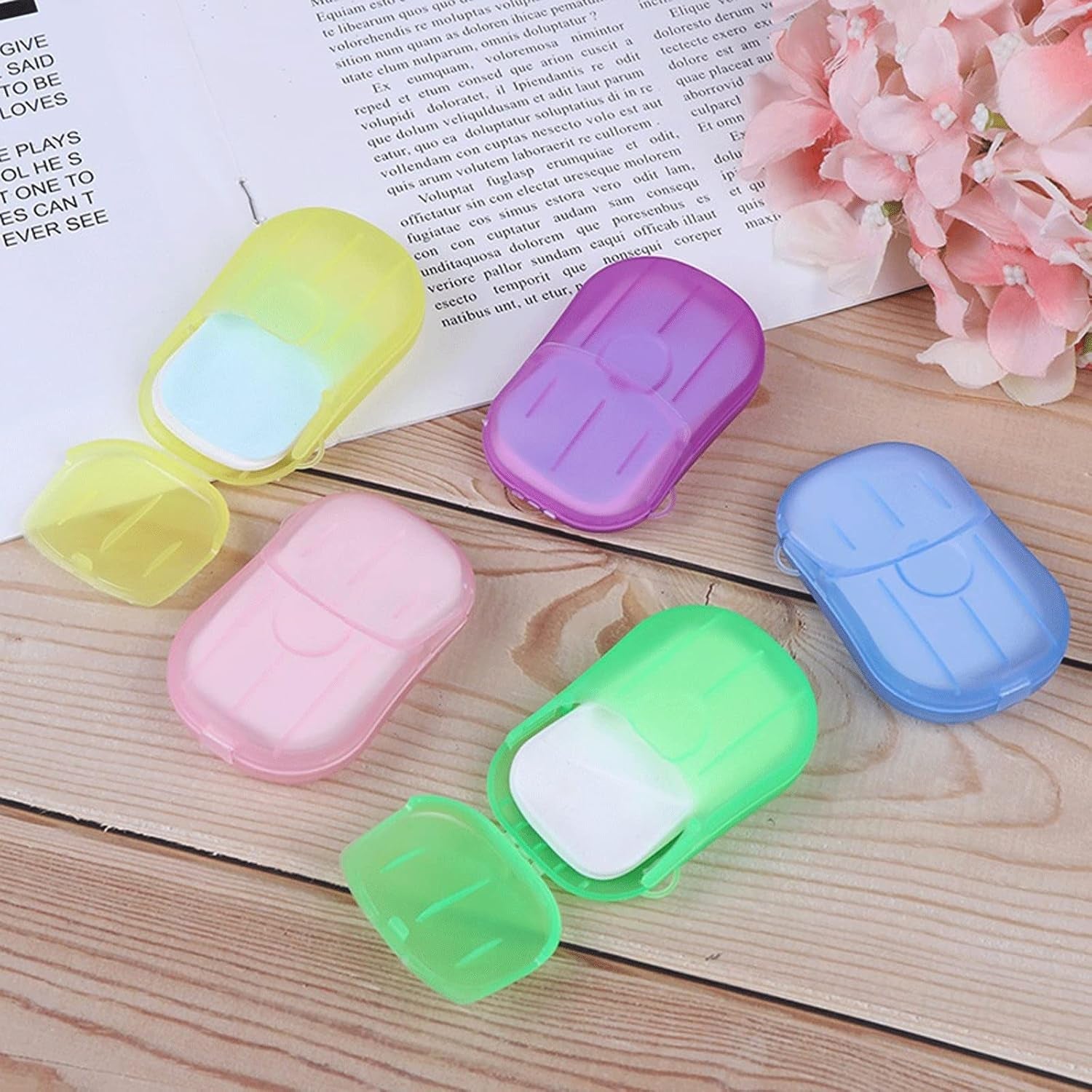 Travel Paper Soap Sheet with Mini Box (20 Sheets in a Pack Approx / Mix Color) Travel Paper Soap Sheet with Mini Box (20 Sheets in a Pack Approx / Mix Color)